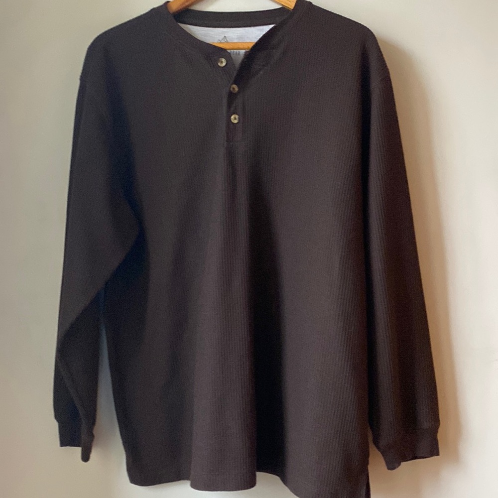 Mens Long Sleeve Thermal Henley - Picture 2 of 6